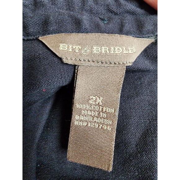 Bit & Bridle Black Western Shirt Size 2X Snap Front - Picture 7 of 8